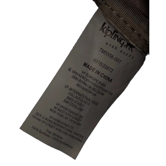 Kipling Large Black Tote Shoulder Duffel Bag w/ Travel Organizer & Monkey Charm - Picture 16 of 16